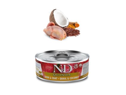 Farmina N&D cat QUINOA Quail & Coconut 80g