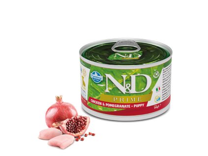 Farmina N&D Prime Dog Puppy Mini Chicken & Pomegranate konzerva 140g