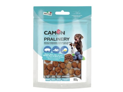 Pralinky Camon pre psa - bravčové, čučoriedky a ľanové semienka 80g