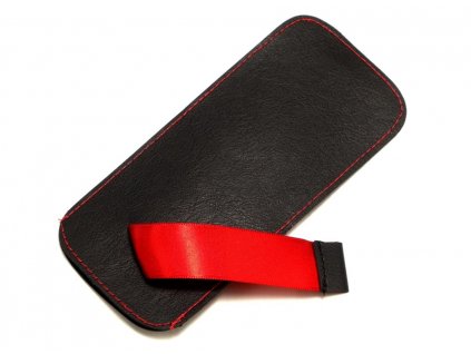 POUZDRO NASOUVACÍ - S PÁSKEM - ČERNÉ / ČERVENÉ PROŠITÍ