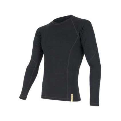 SENSOR pánské tričko MERINO DF S dl. rukáv černá