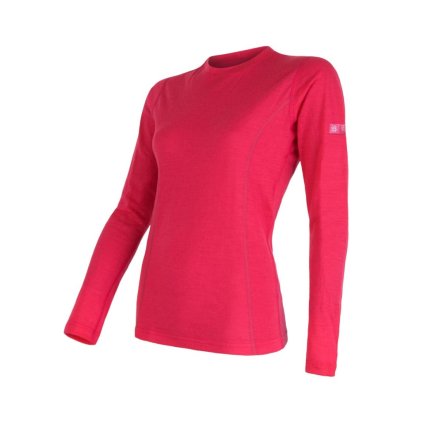 SENSOR dámské tričko MERINO DF L dl. rukáv magenta