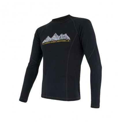 SENSOR pánské tričko MERINO DF ADVENTURE S dl. rukáv černá