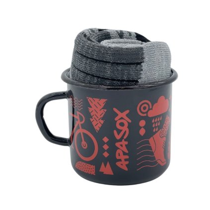 APASOX dárkový plecháček s ponožkami 39-42 DOM šedý