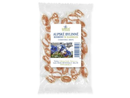 Grešík Alpské bylinné cukríky so sladidlom 100 g