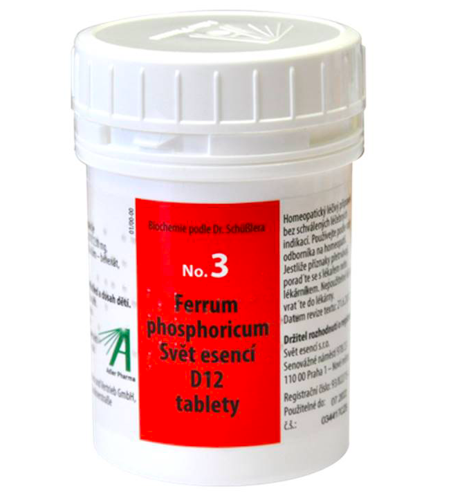 Nr. 3 Ferrum phosphoricum Adler Pharma D12 Velikost: 400 tbl.