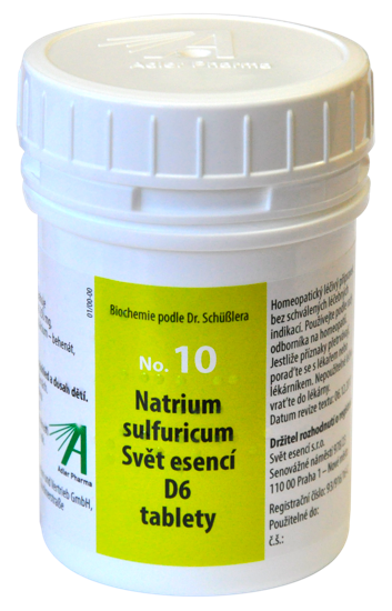 Nr.10 Natrium sulfuricum Adler Pharma D6 Velikost: 1000 tbl.