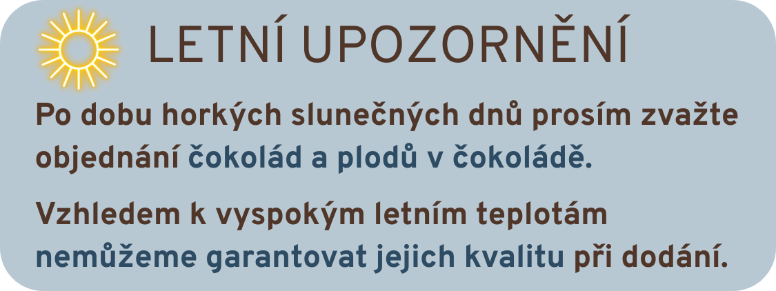 Letní čokoládové upozornění