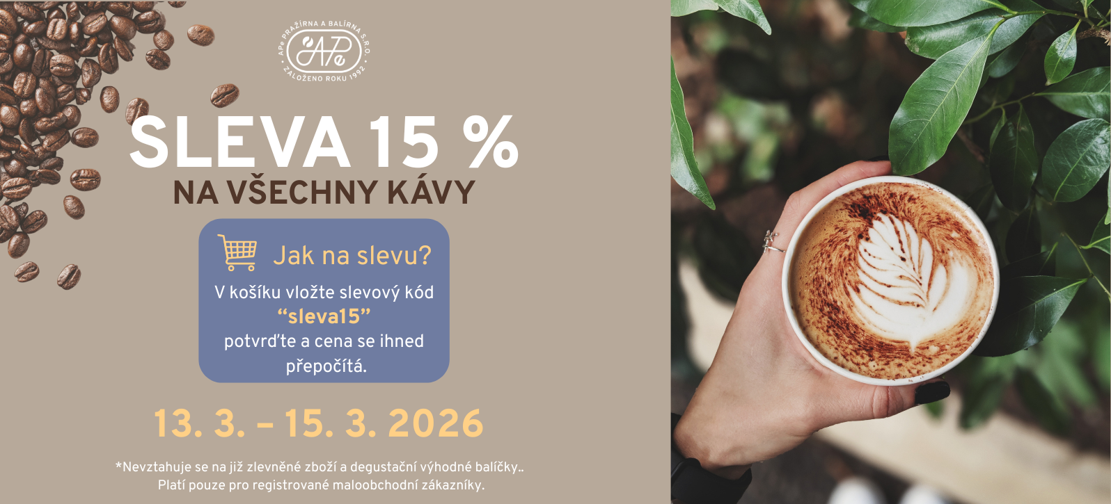 SLEVA 15 % NA KÁVY