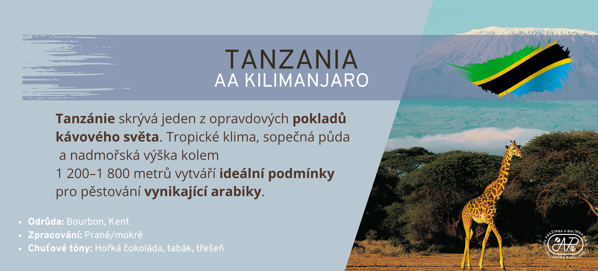 Káva měsíce ZÁŘÍ 2025 - Tanzánie AA Kilimanjaro