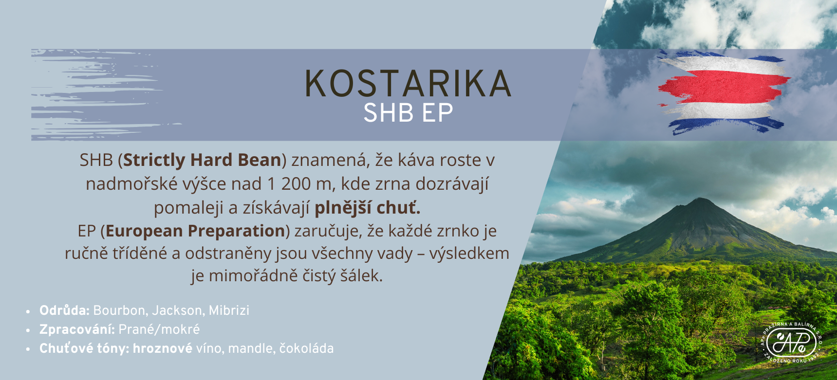Káva měsíce ŘÍJEN 2025 - Kostarika SHB EP