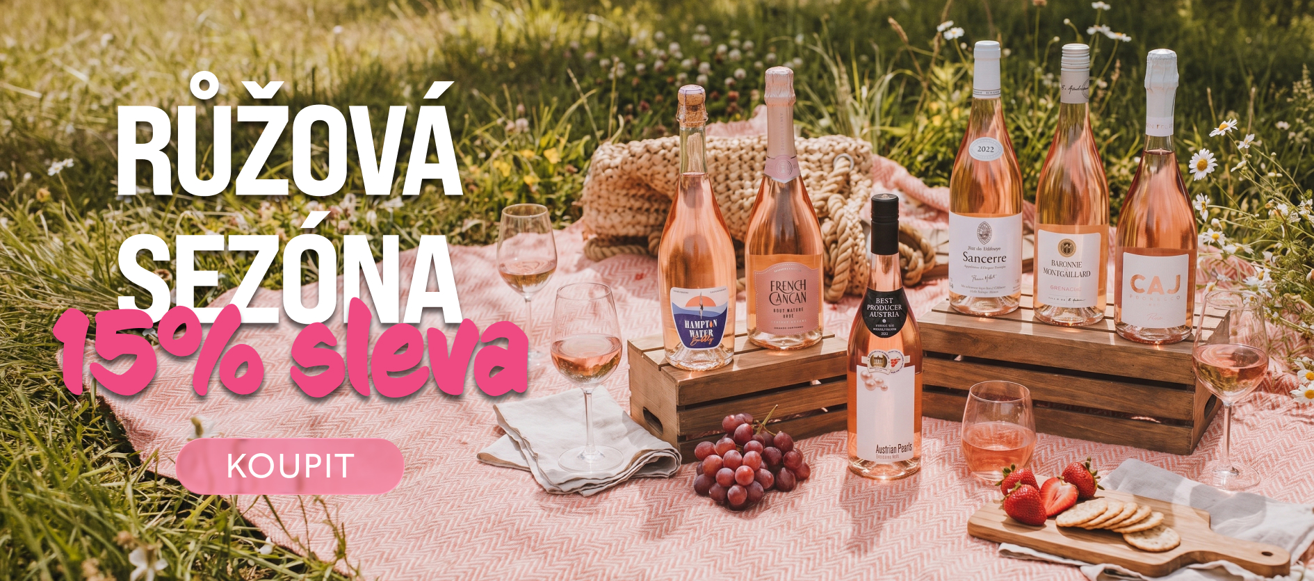 Růžové víno sleva