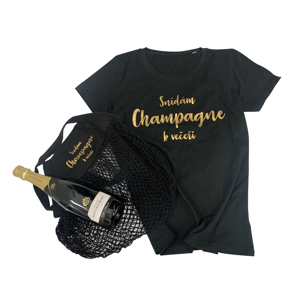 Láhev Champagne Carte Blanche + tričko a taška Champagne