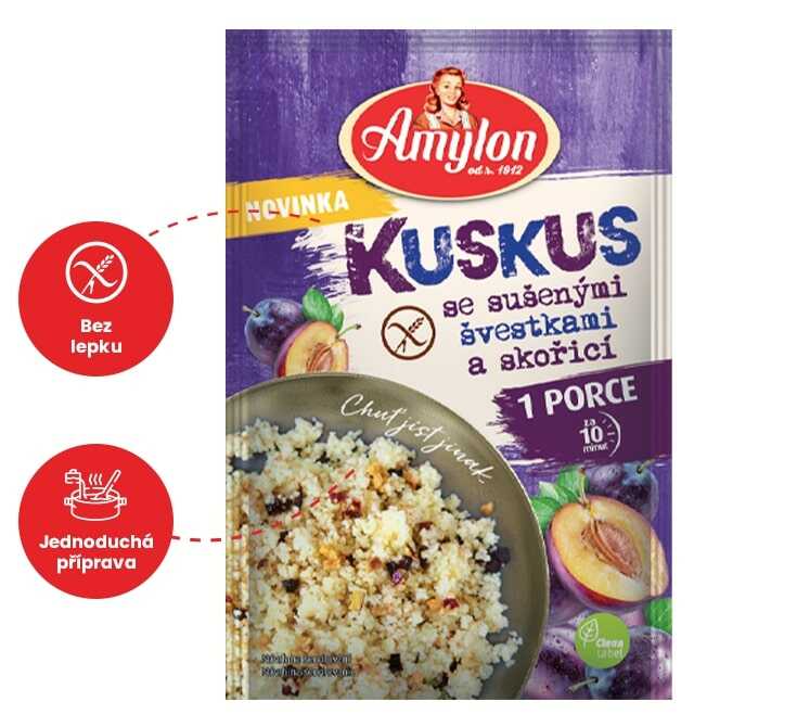 Amylon Kuskus se sušenými švestkami a skořicí bez lepku 70g