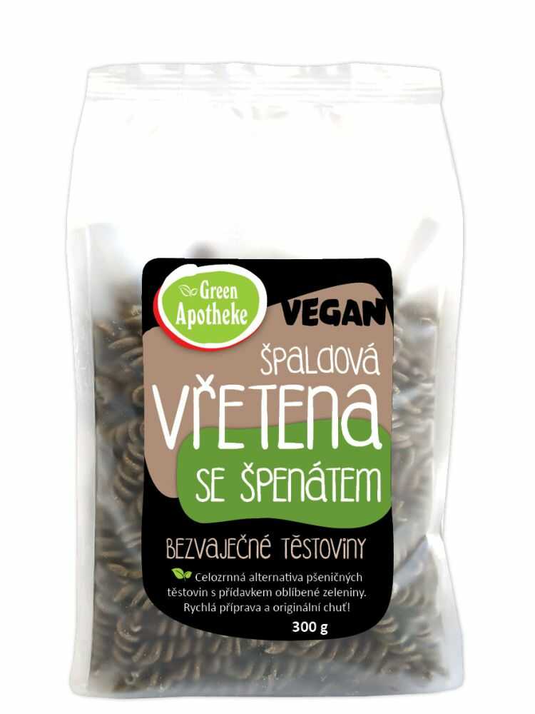 Levně Green Apotheke Špaldová celozrnná vřetena se špenátem 300g EXP 02/2026