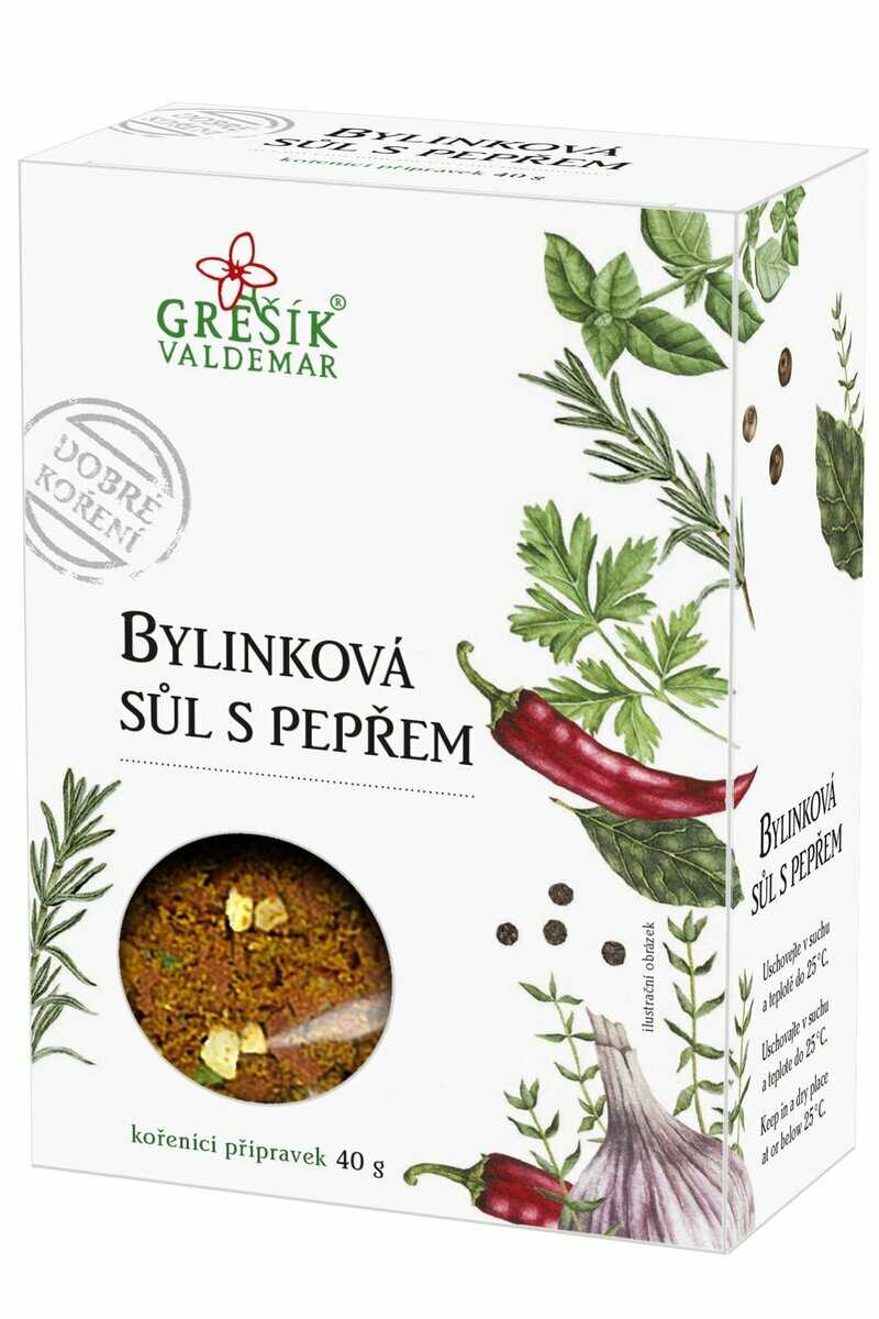 Levně Valdemar Grešík bylinková sůl s pepřem 40 g