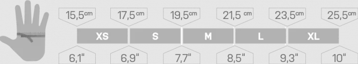 Ocún Crack Gloves sizes