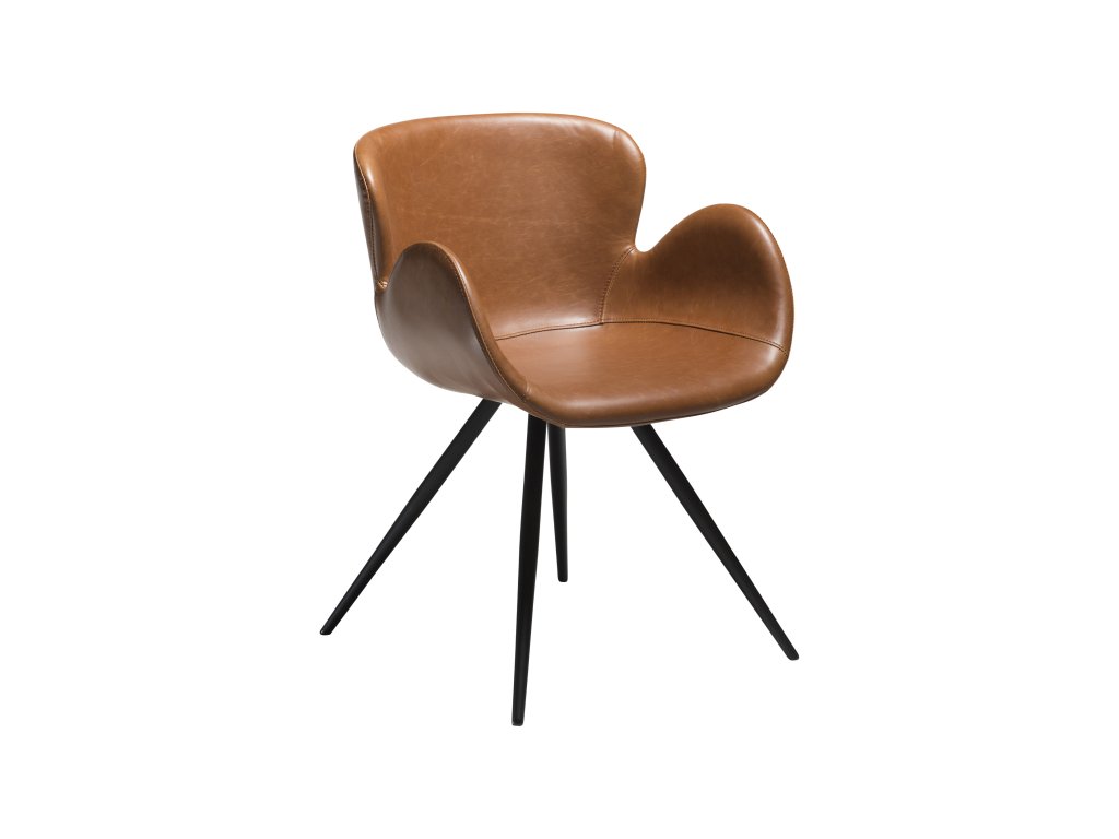 gaia chair vintage light brown art leather w black legs 100220110 01 main