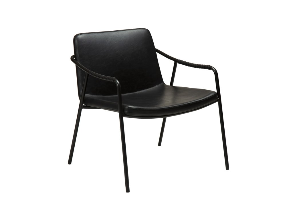boto lounge chair vintage black art leather w black metal legs 700310300 01 main