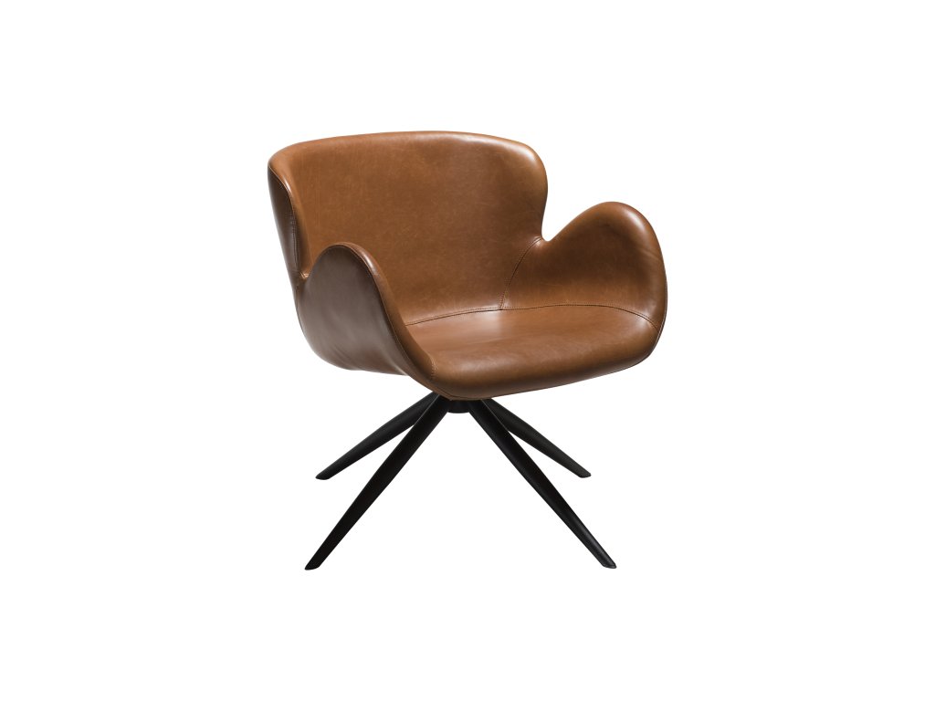 gaia lounge chair vintage light brown art leather w black legs 700200110 01 main