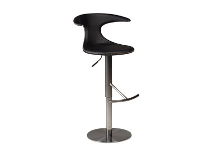 flair bar stool black leather w brushed steel base 200222585 01 main