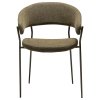 reboot chair dark olive boucle w antique pewter legs 100107303 02 front