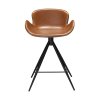 gaia counter stool vintage light brown art leather w black legs 200200220 front
