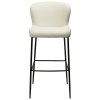 glam bar stool simply beige boucle fabric w black metal legs 200206106 02 front