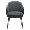 bae armchair pebble grey boucle fabric w black metal legs 100209100 02 front