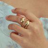 141836.80 Edelstahl Ring Verstellbarer Breit Wellig Form 2