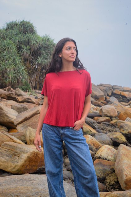 Dámské tričko FIRST burgundy