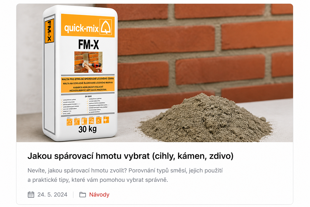 Jakou spárovací hmotu vybrat (cihly, kámen, zdivo)