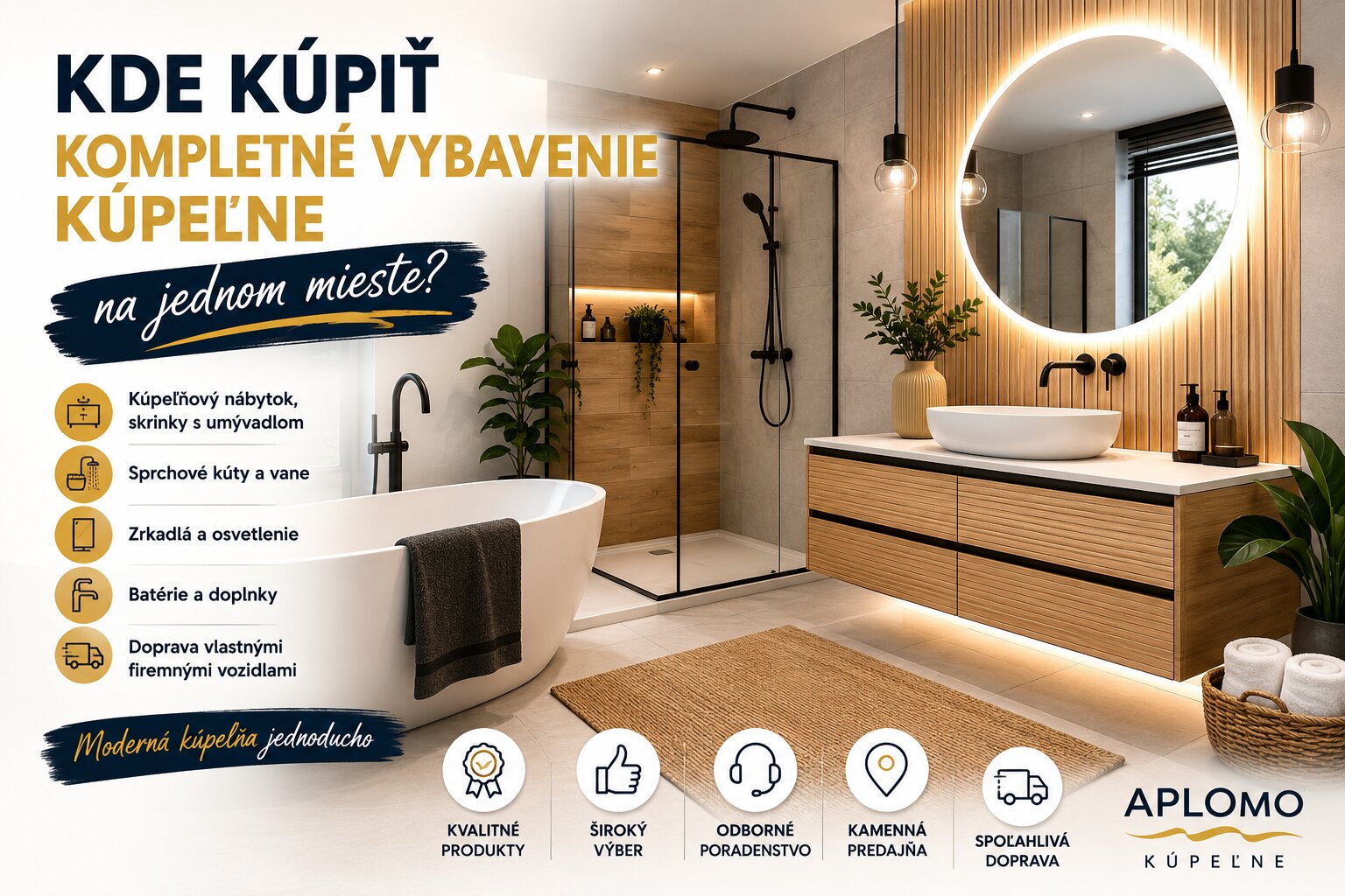 Kde kúpiť kompletné vybavenie kúpeľne na jednom mieste? Sprievodca modernou kúpeľňou