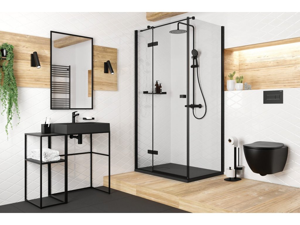 Nebojte se černé barvy v koupelně