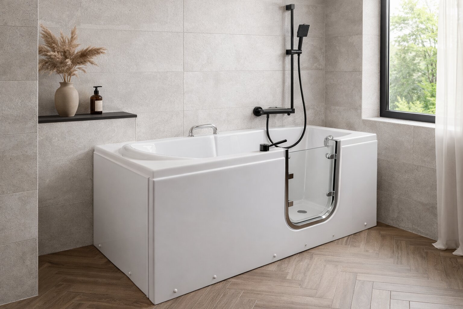 Seniorská vana s dvířky: jak vybrat bezpečné řešení bez zbytečného bourání