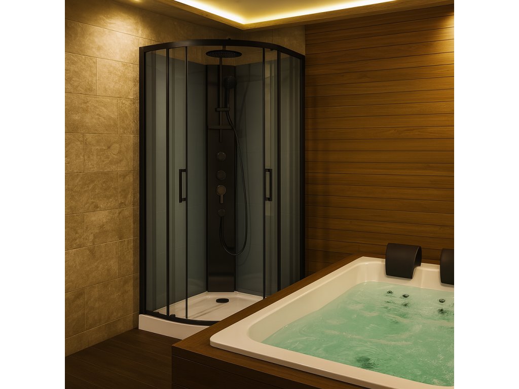 Masážní box Wega Black 90×90