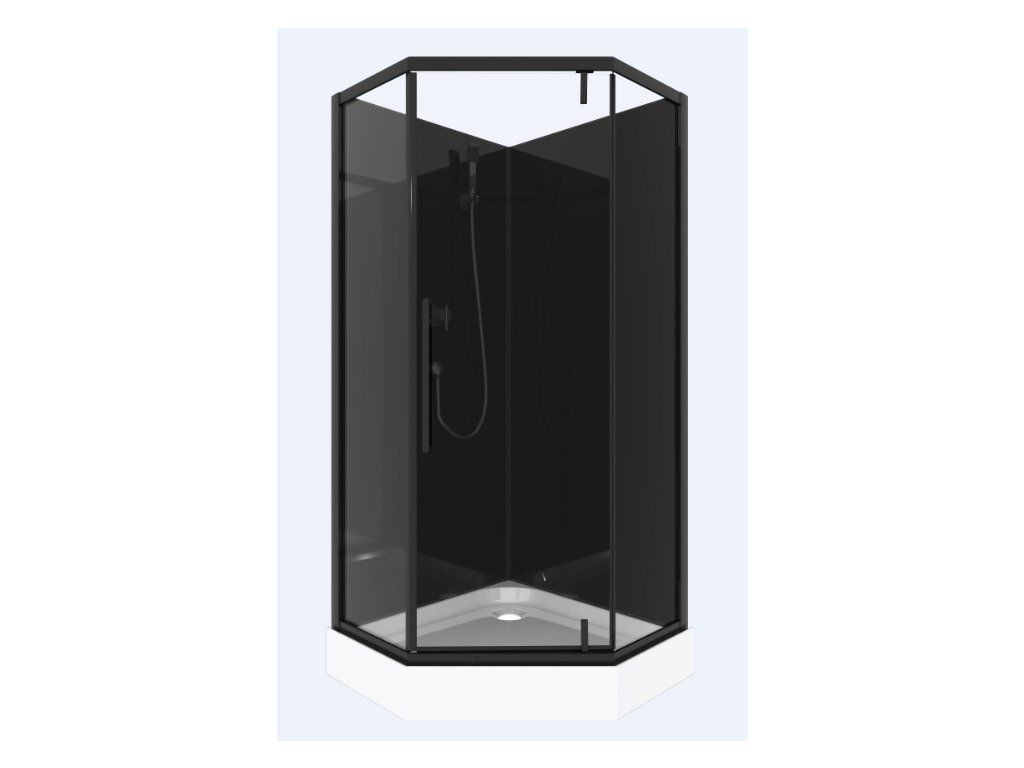 Veduta Diamond Dark 90x90 pětiúhelníkový sprchový box