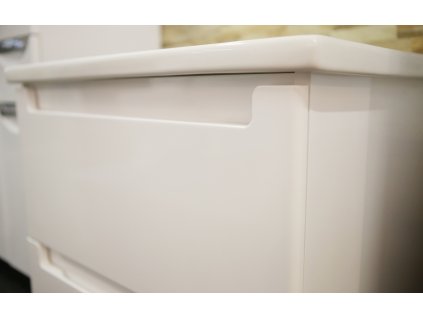 Závěsná koupelnová skříňka Lavedo Eliba 70 Bílá detail boční linie