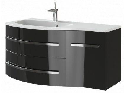 Kingsbath Vanessa Black 110 koupelnová skříňka s umyvadlem (Orientace Levá)
