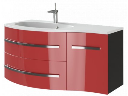 Kingsbath Vanessa Red 110 koupelnová skříňka s umyvadlem (Orientace Levá)