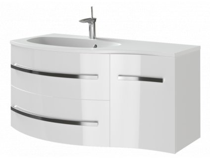 Kingsbath Vanessa White 110 koupelnová skříňka s umyvadlem (Orientace Levá)