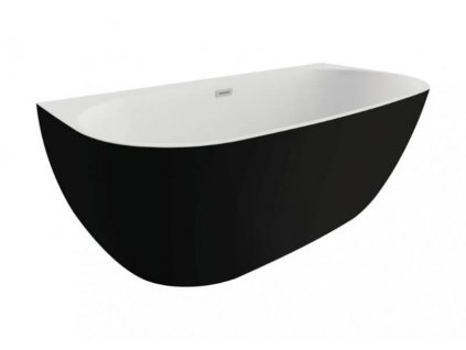 Polimat Risa volně stojící akrylátová vana 170x80, černá mat (Délka vany 170 cm)