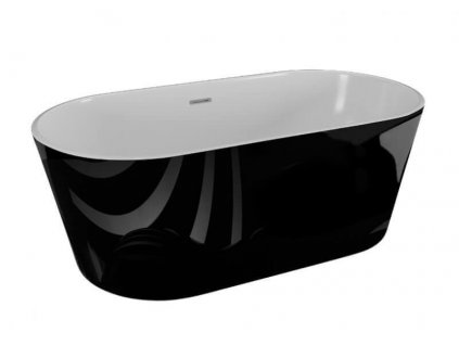 Polimat Uzo Black volně stojící akrylátová vana 160x80, lesk (Délka vany 160 cm)