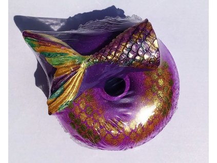 Šumivá koupelová bomba donut s mýdlem (Barva Fialová)