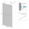Sprchový kout Aplomo Aero Intimo Walk In - nákres pro variantu 100 cm