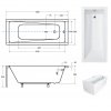 Besco Modern akrylátová vana 120x70, 130x70, 140x70, 150x70, 160x70, 170x70 (Délka vany 120 cm)