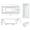 Besco Modern akrylátová vana 120x70, 130x70, 140x70, 150x70, 160x70, 170x70 (Délka vany 120 cm)
