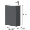 Závěsná skříňka Lavedo Amadeo 50 Antracit čelní pohled na komplet s keramickým umyvadlem
