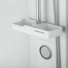 Masážní sprchový box Wega White 90×90 – sprchová tyč s bílou poličkou na kosmetiku