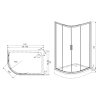 Sprchový kout Aplomo Solid 100x80 D black P nákres varianta pravá